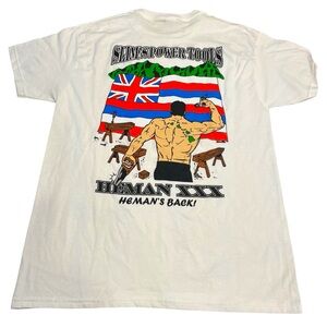 SLIMS POWER TOOLS MENS M  HEMAN COMPETITION T-Shirt HONOLULU HAWAII 30th Year